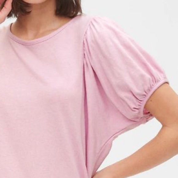 GAP Pink Puff Sleeve Jersey Knit Tee - Picture 3 of 5